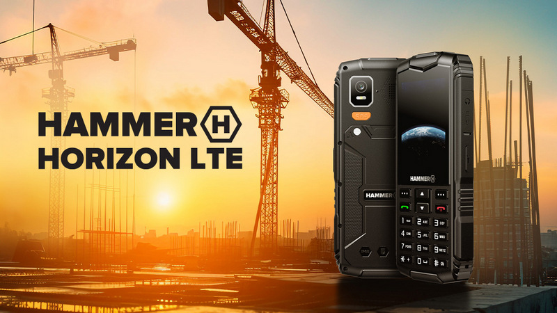 HAMMER HORIZON LTE - telefon na tle budowy