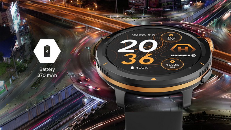 HAMMER Watch 2 Lite - bateria 370 mAh