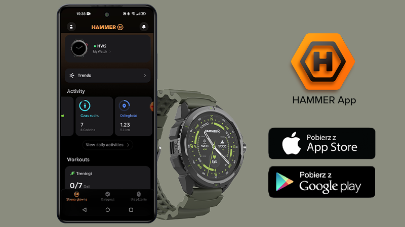 HAMMER Watch 2 Military Edition - aplikacja hammer app