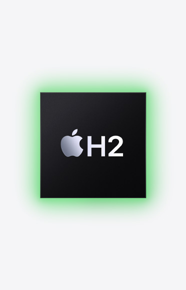 Grafika prezentująca czip Apple H2 w AirPods 4