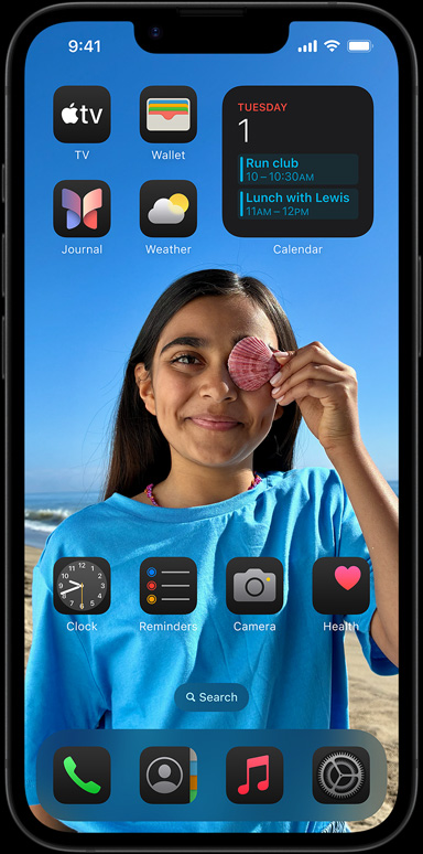 Ekran główny iPhone 16e z konfigurowalnymi widżetami iOS 18