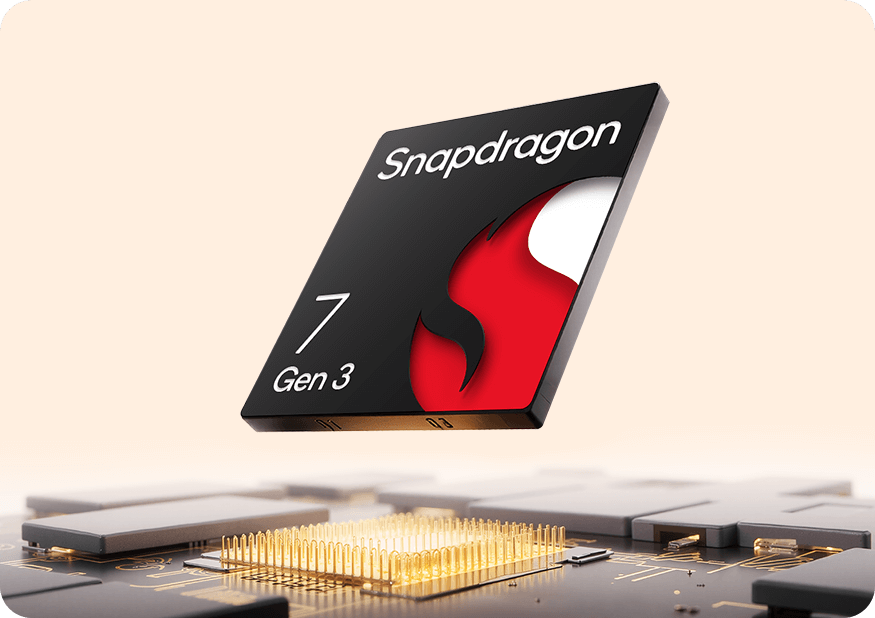 Logo Snapdragon 7 Gen 3 i grafika wydajności HONOR 400