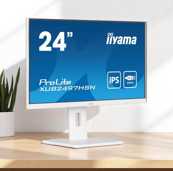 Biały monitor 24 cali