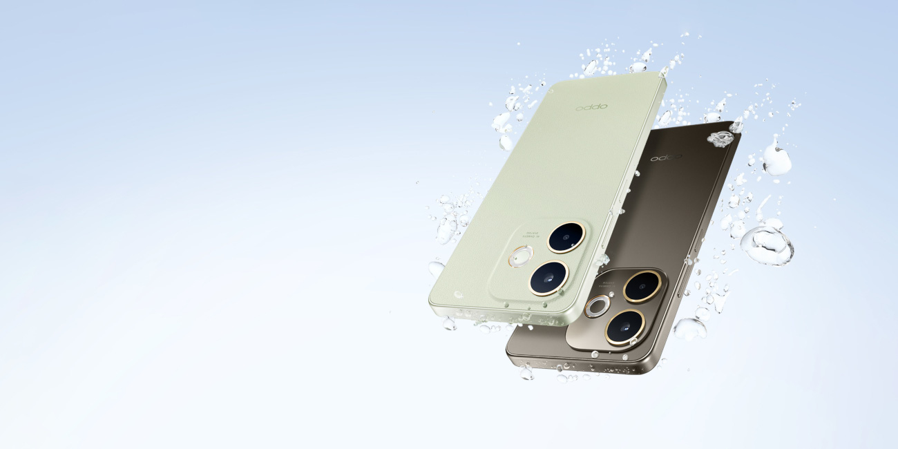 Smartfon OPPO A5 Pro 5G – widok z przodu i z tyłu