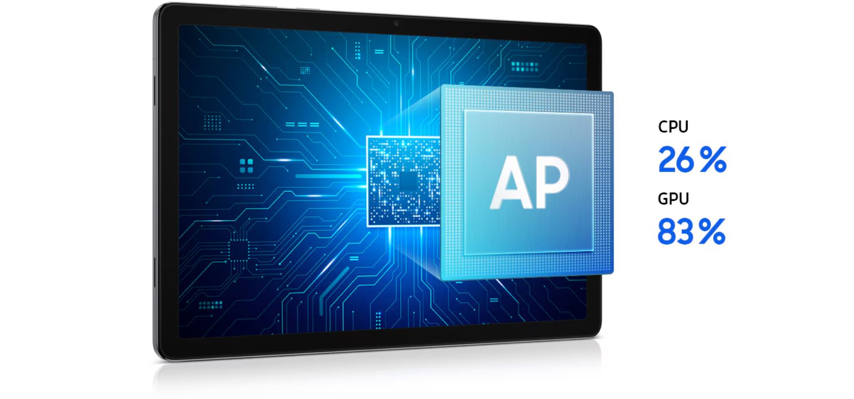 Galaxy Tab A11+ wyświetlający kolorową animację