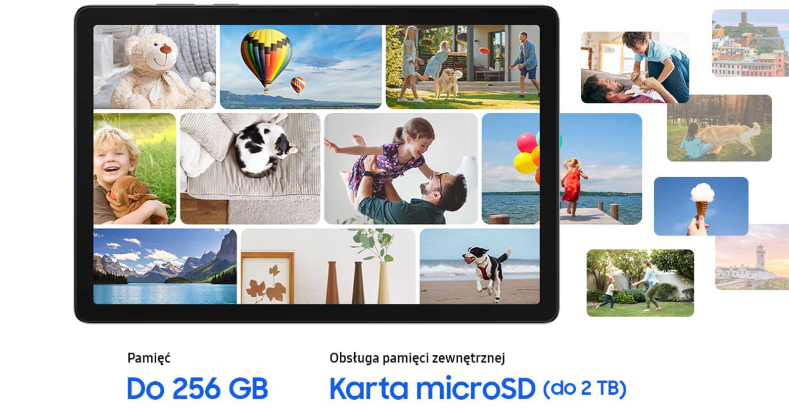 Ekran Galaxy Tab A11+ podzielony na dwa równoległe widoki aplikacji