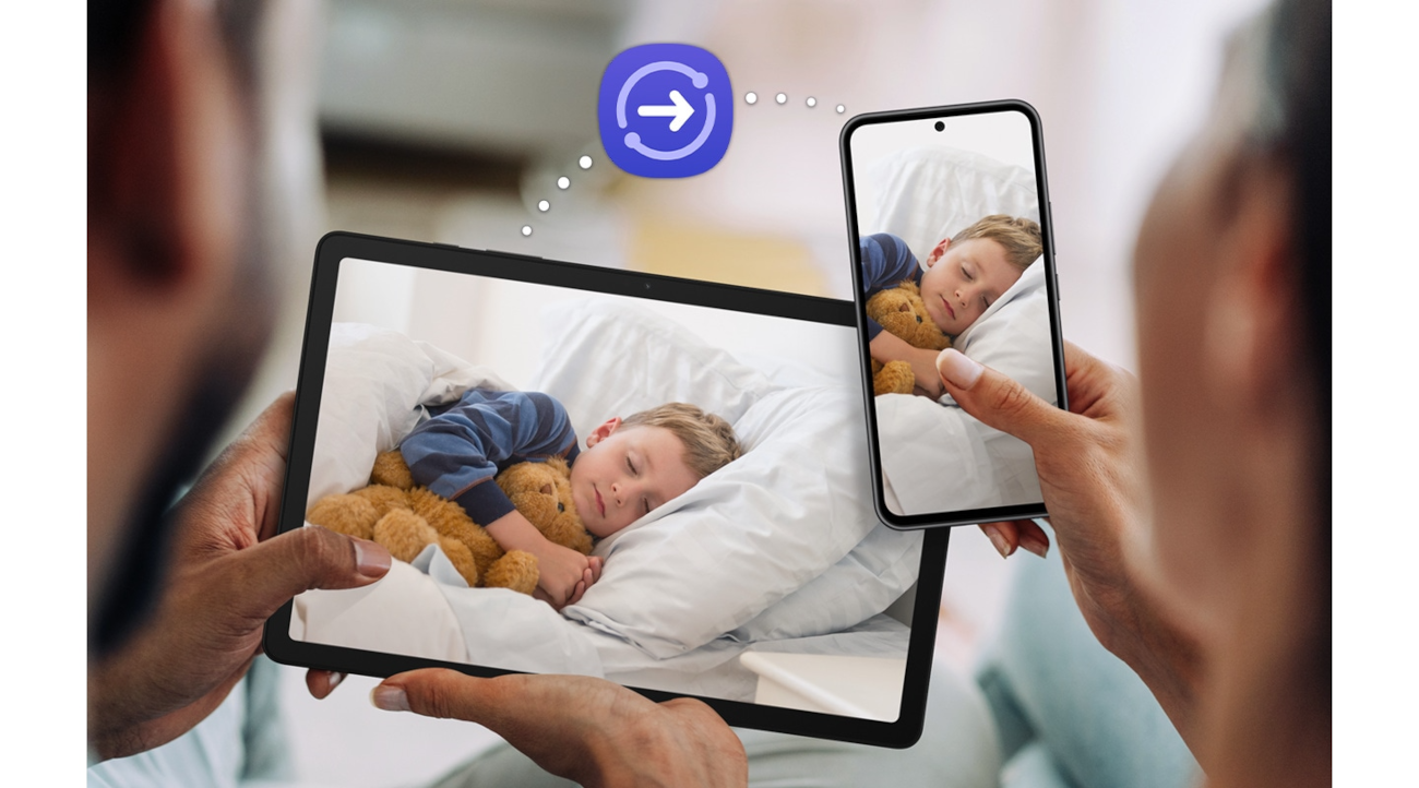 Animacja Quick Share działająca na Galaxy Tab A9