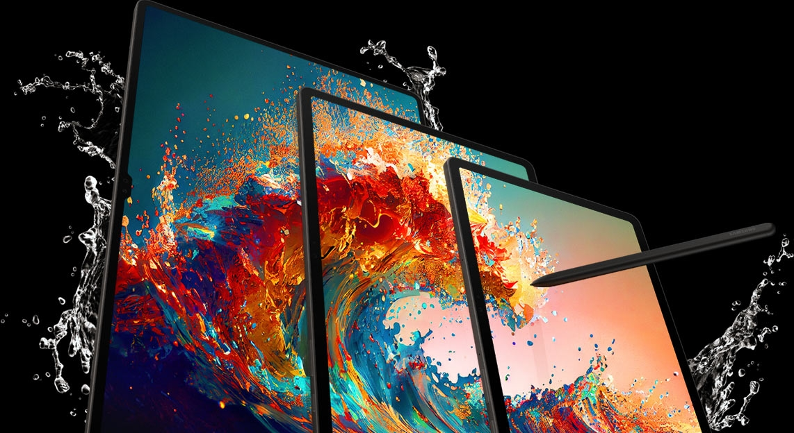 Galaxy Tab S9 5G widziany z przodu i z tyłu