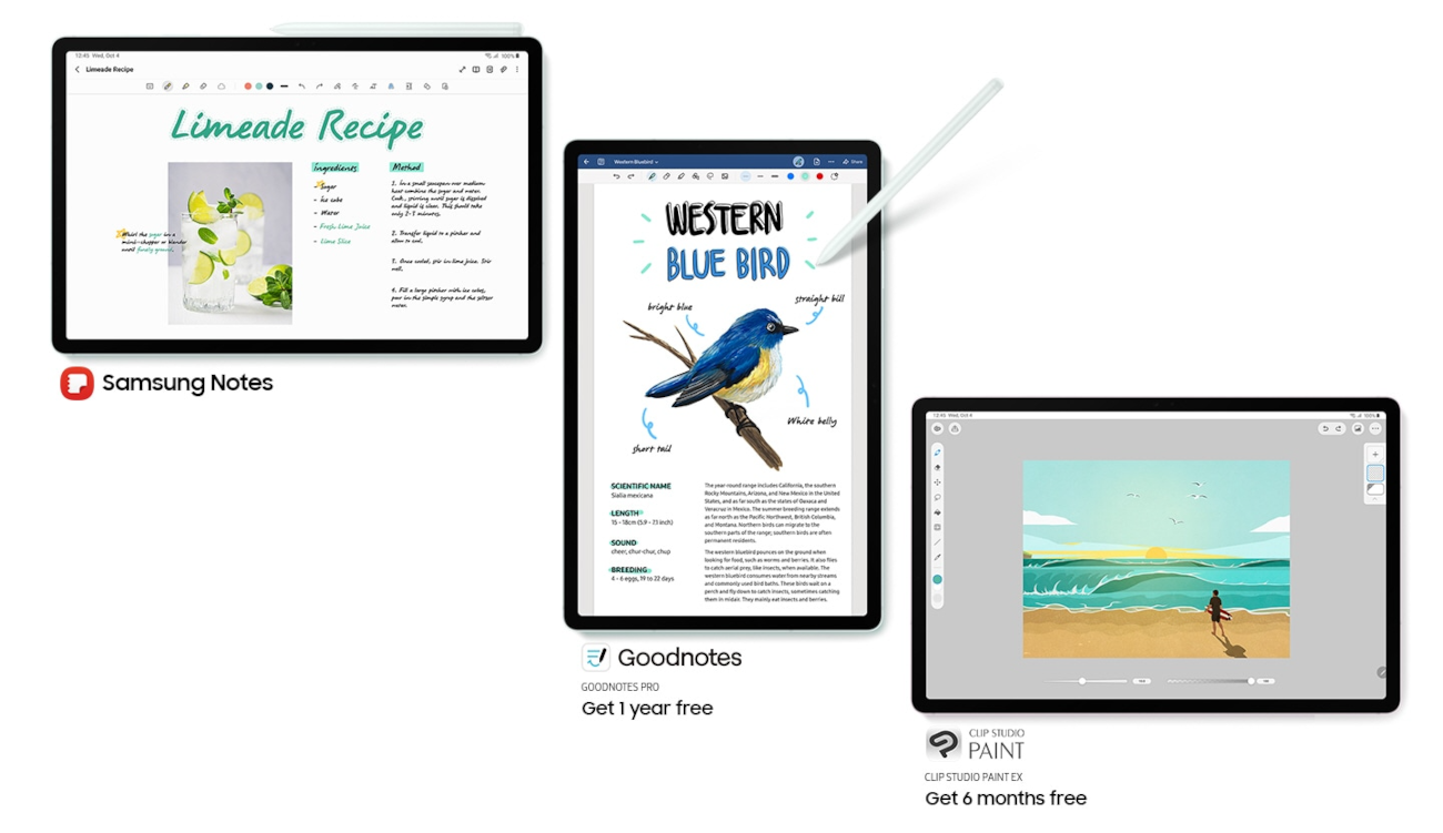 Aplikacja GoodNotes z S Pen na Galaxy Tab S9 FE