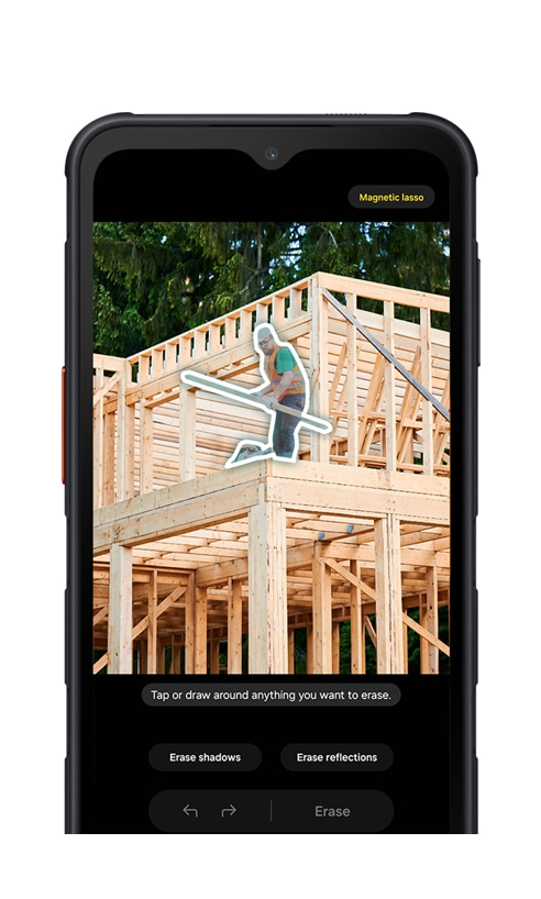 Galaxy XCover7 Pro — AI Object Eraser usuwa obiekty i uzupełnia tło