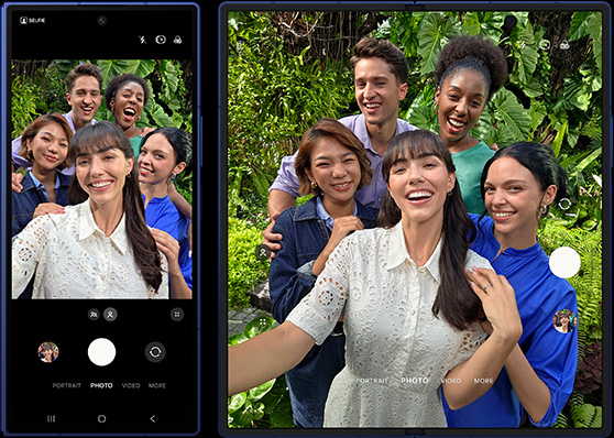 Galaxy Z Fold7 – szerokokątne selfie 10 MP na ekranie głównym
