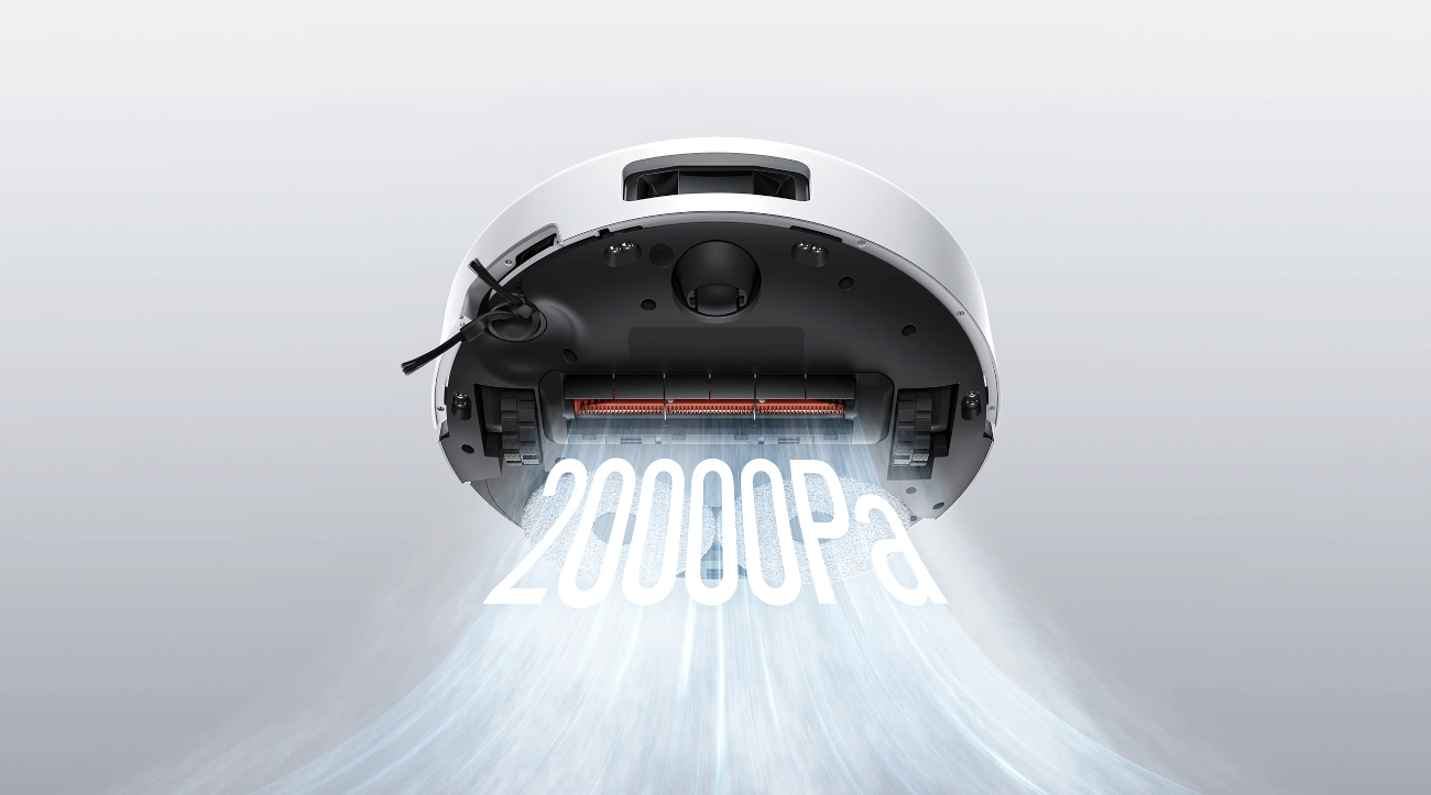 Xiaomi Robot Vacuum 5 — wizualizacja wysokiej siły ssania 20 000 Pa