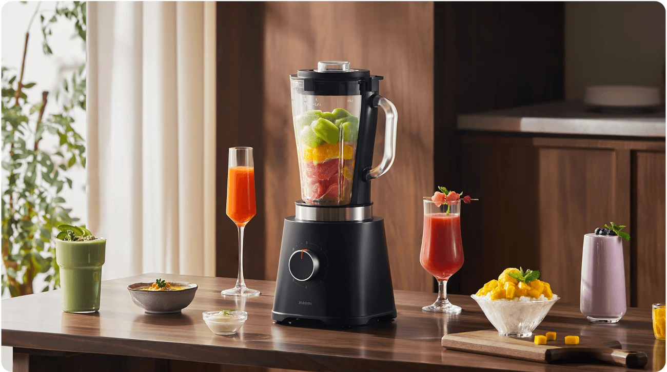 Różnorodne napoje i sosy przygotowane w Xiaomi Blender